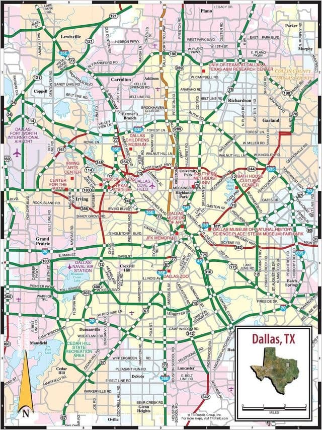 Mappa delle strade di Dallas