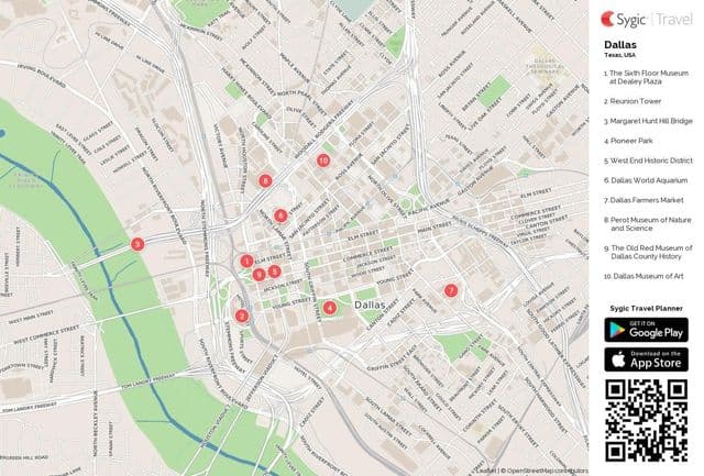 Mappa turistica di Dallas