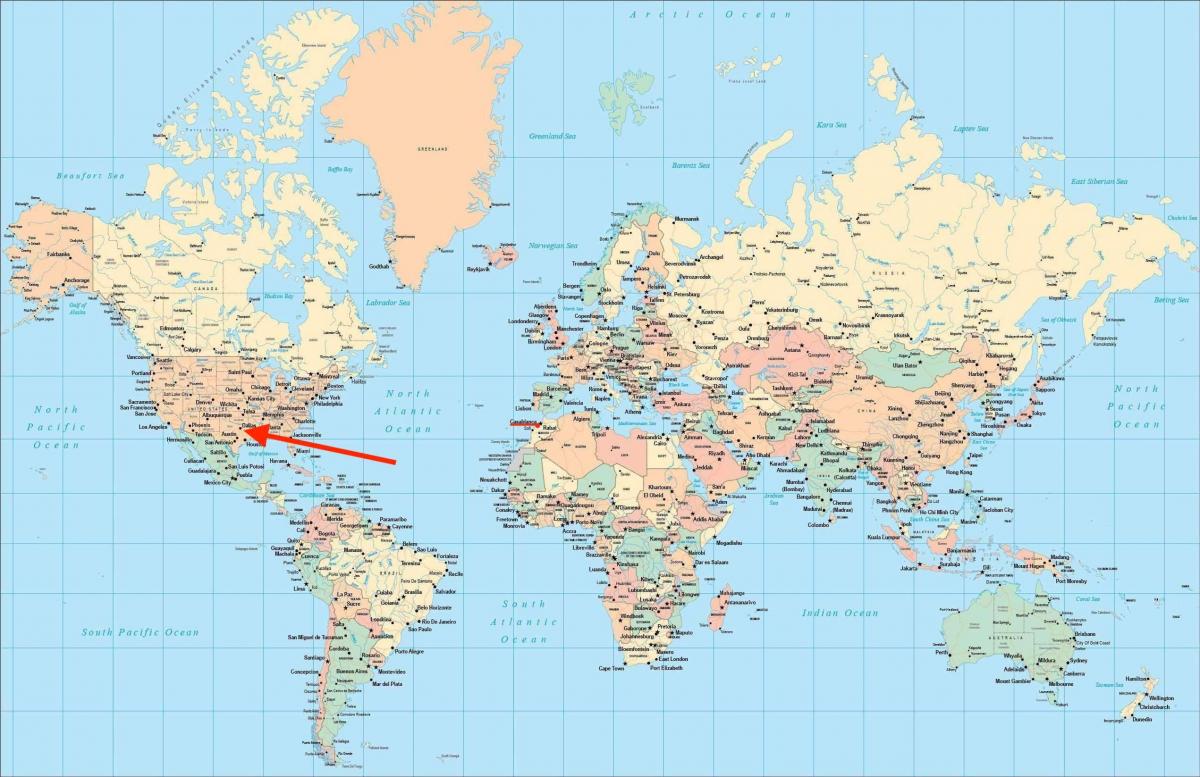 Posizione di Dallas sulla mappa del mondo