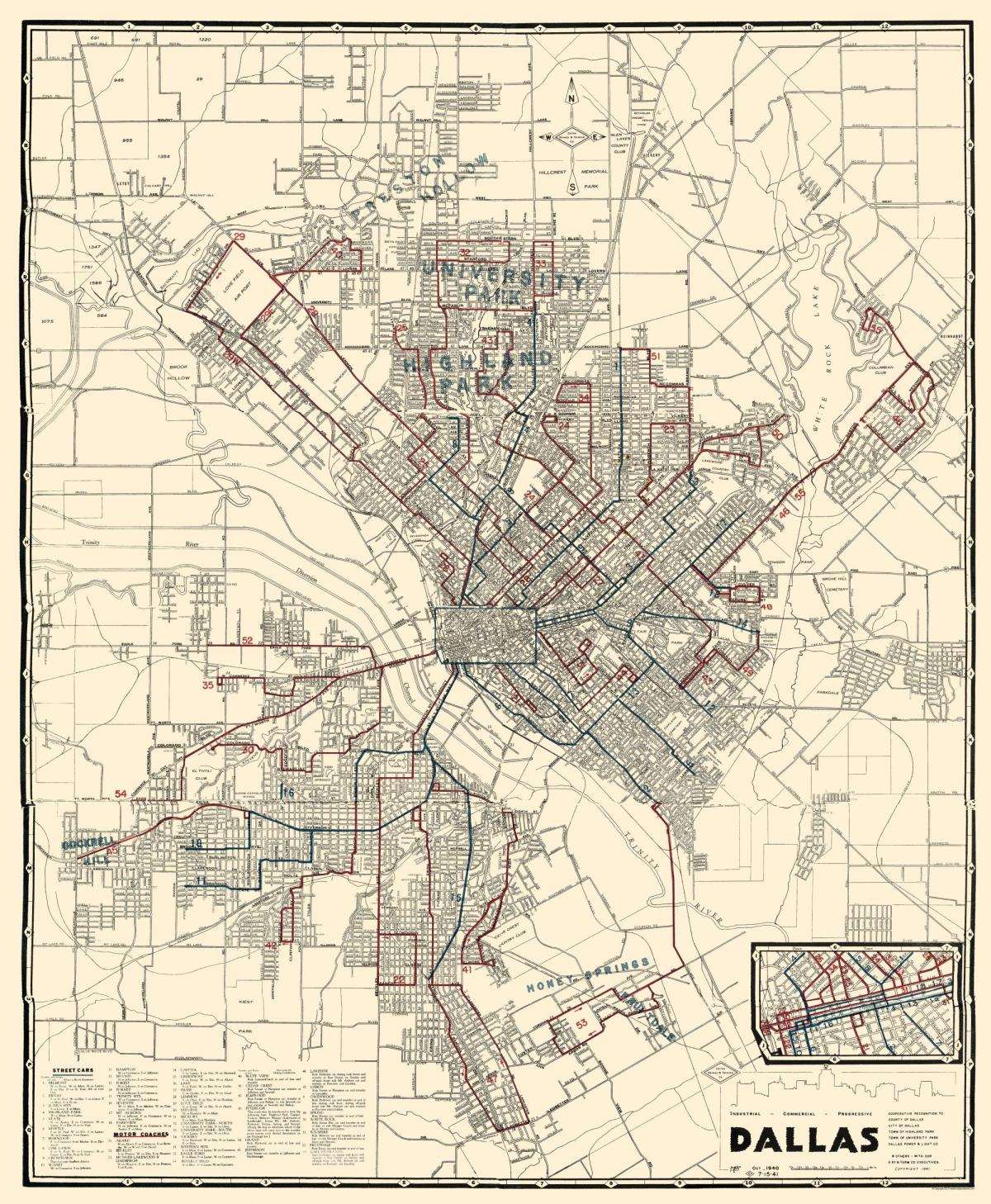 Mappa storica di Dallas