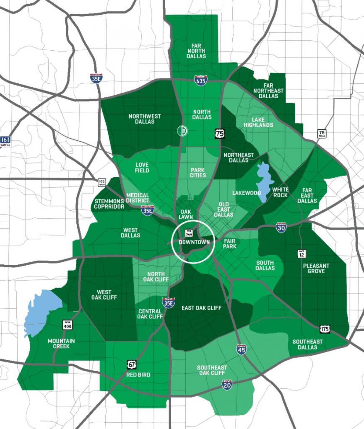 Mappa dei quartieri di Dallas