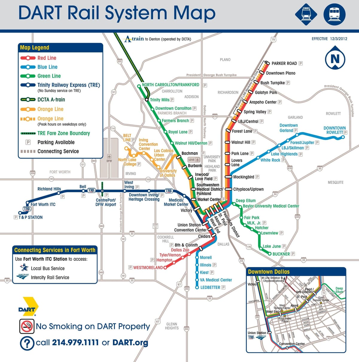 Mappa delle stazioni della metropolitana di Dallas